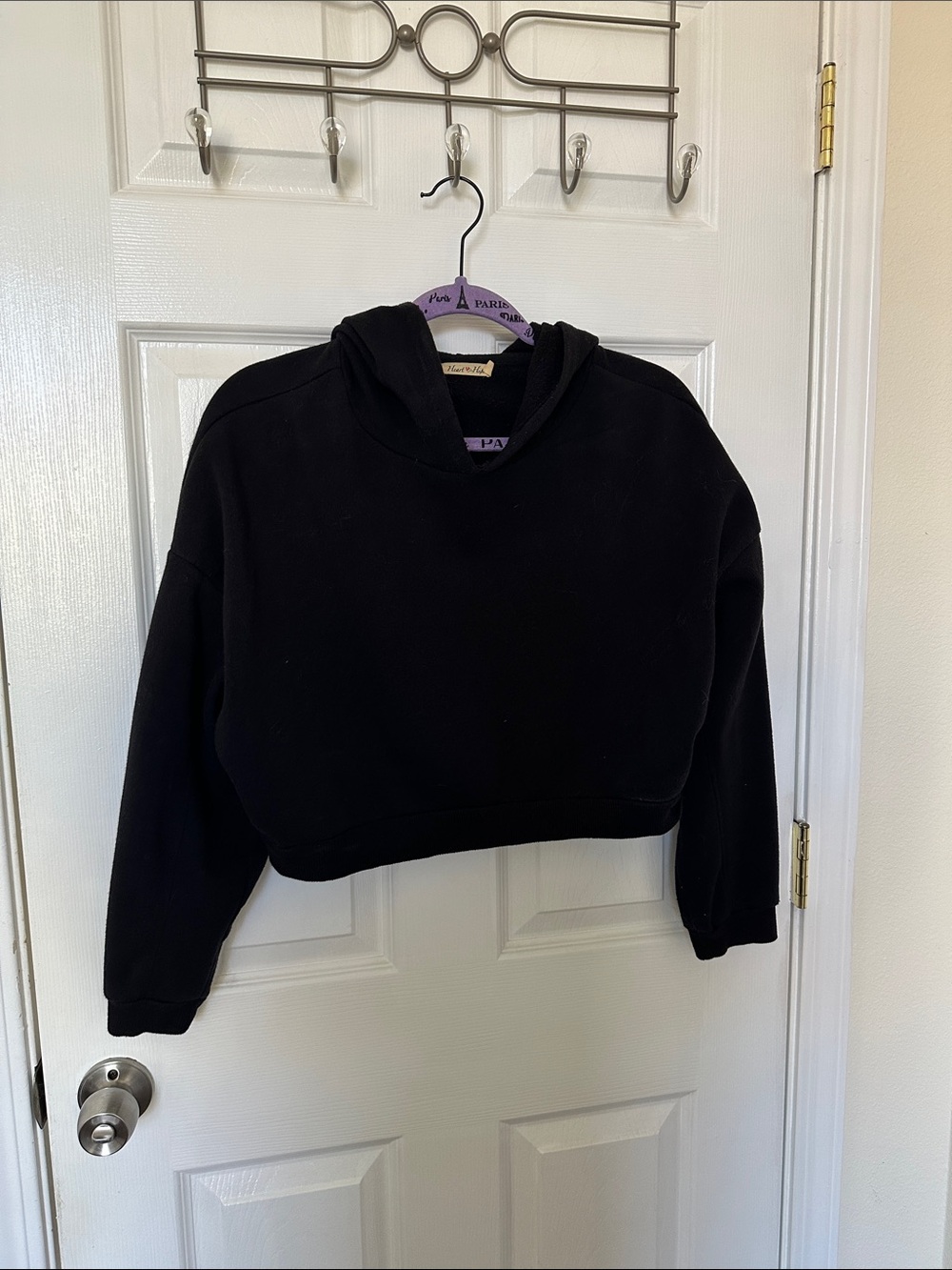 Black Cropped Hoodie - Unbranded Women’s Pullover